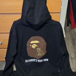 Bape Black Hoodie with Brown Graphic